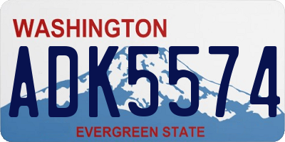 WA license plate ADK5574