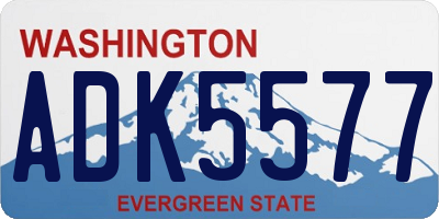 WA license plate ADK5577