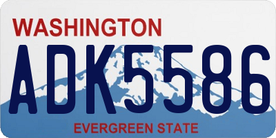 WA license plate ADK5586