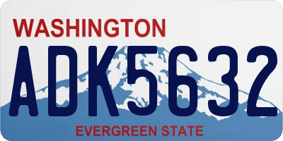 WA license plate ADK5632