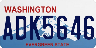 WA license plate ADK5646