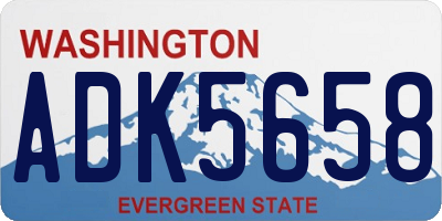 WA license plate ADK5658