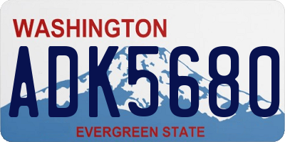 WA license plate ADK5680