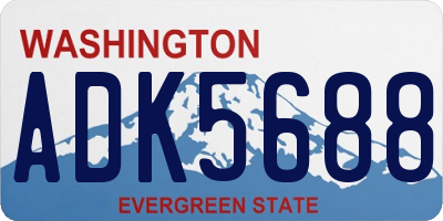 WA license plate ADK5688