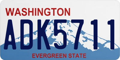 WA license plate ADK5711