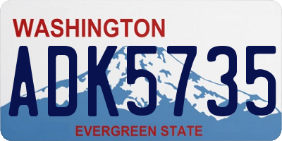 WA license plate ADK5735