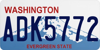WA license plate ADK5772