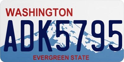 WA license plate ADK5795