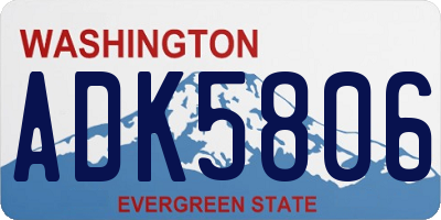 WA license plate ADK5806