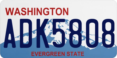 WA license plate ADK5808