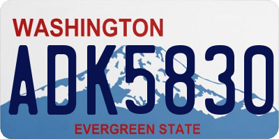 WA license plate ADK5830