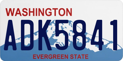 WA license plate ADK5841