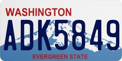 WA license plate ADK5849
