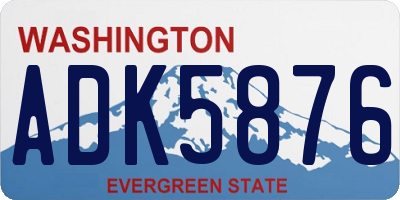 WA license plate ADK5876