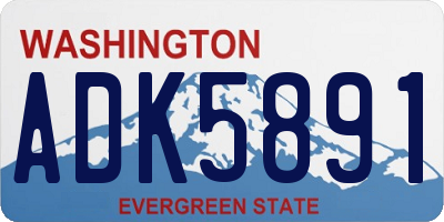 WA license plate ADK5891
