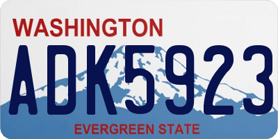 WA license plate ADK5923