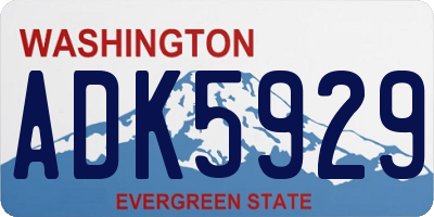 WA license plate ADK5929