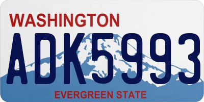 WA license plate ADK5993