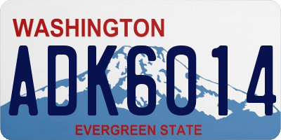 WA license plate ADK6014