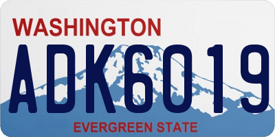 WA license plate ADK6019