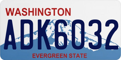WA license plate ADK6032