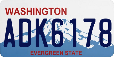 WA license plate ADK6178