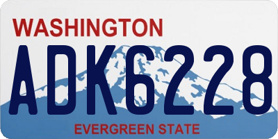 WA license plate ADK6228