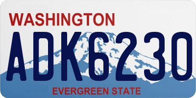 WA license plate ADK6230