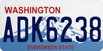 WA license plate ADK6238
