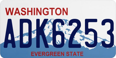 WA license plate ADK6253