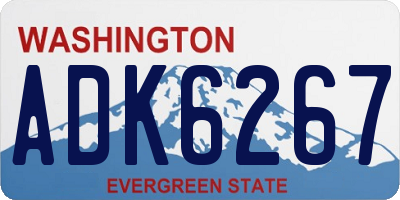 WA license plate ADK6267