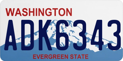 WA license plate ADK6343