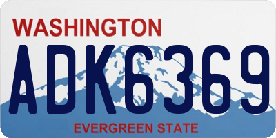 WA license plate ADK6369