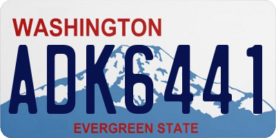WA license plate ADK6441