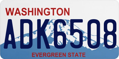 WA license plate ADK6508
