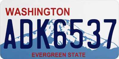 WA license plate ADK6537