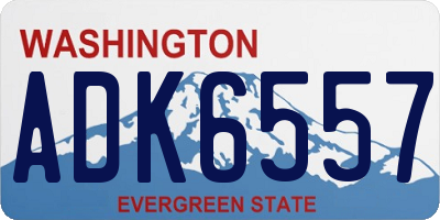 WA license plate ADK6557