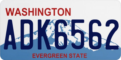 WA license plate ADK6562