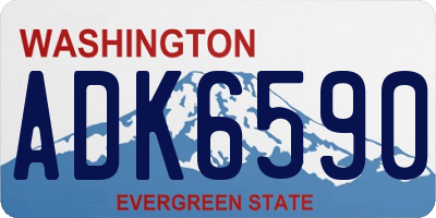 WA license plate ADK6590