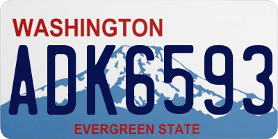 WA license plate ADK6593