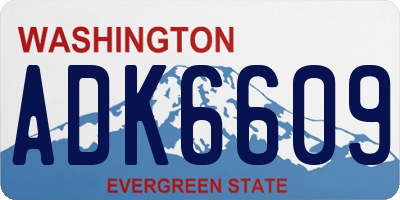 WA license plate ADK6609