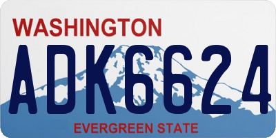 WA license plate ADK6624