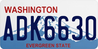 WA license plate ADK6630