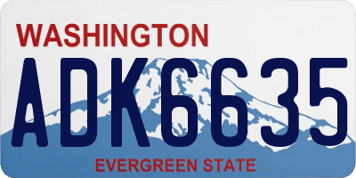 WA license plate ADK6635