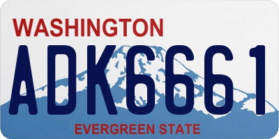 WA license plate ADK6661