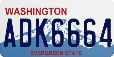 WA license plate ADK6664