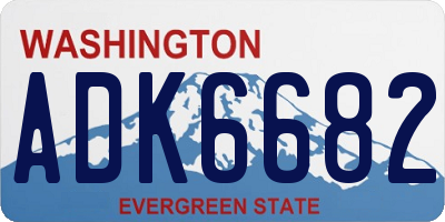 WA license plate ADK6682
