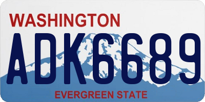 WA license plate ADK6689