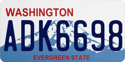 WA license plate ADK6698