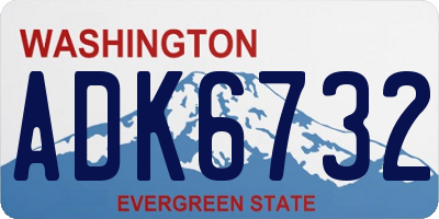 WA license plate ADK6732